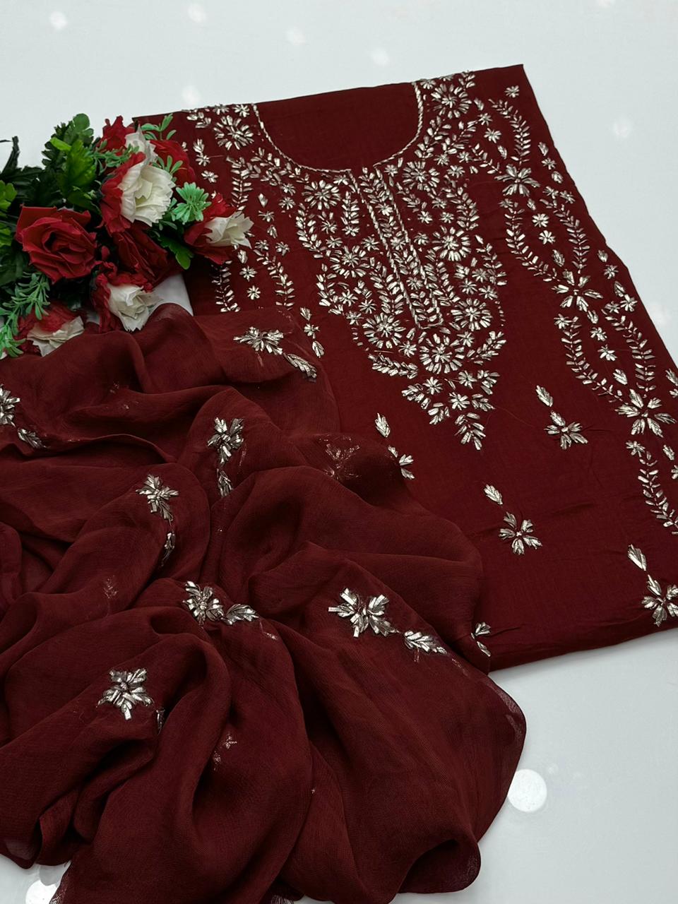 lawn multani embroidry hand made dress