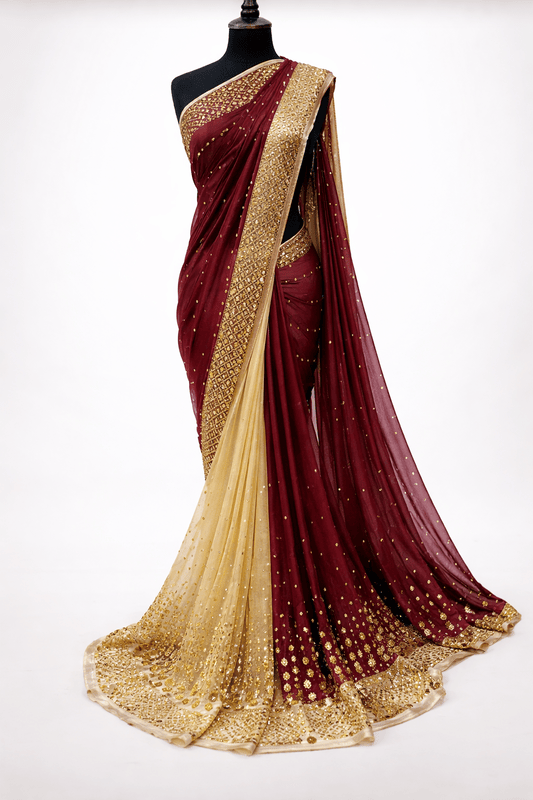 kamdani saree dyeable