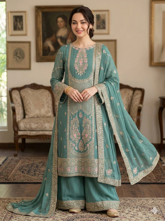 Gharara Suit, Chiffon Gharara Set, Ready to Wear Pakistani Suit