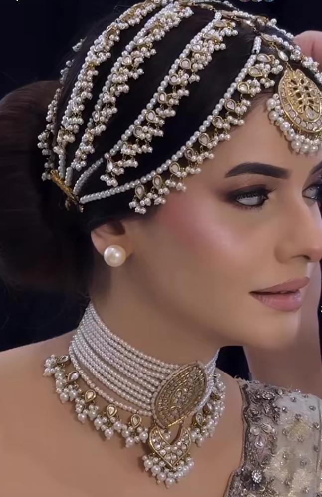 “Kundan Pearl Bridal Set with Matha Patti & Choker