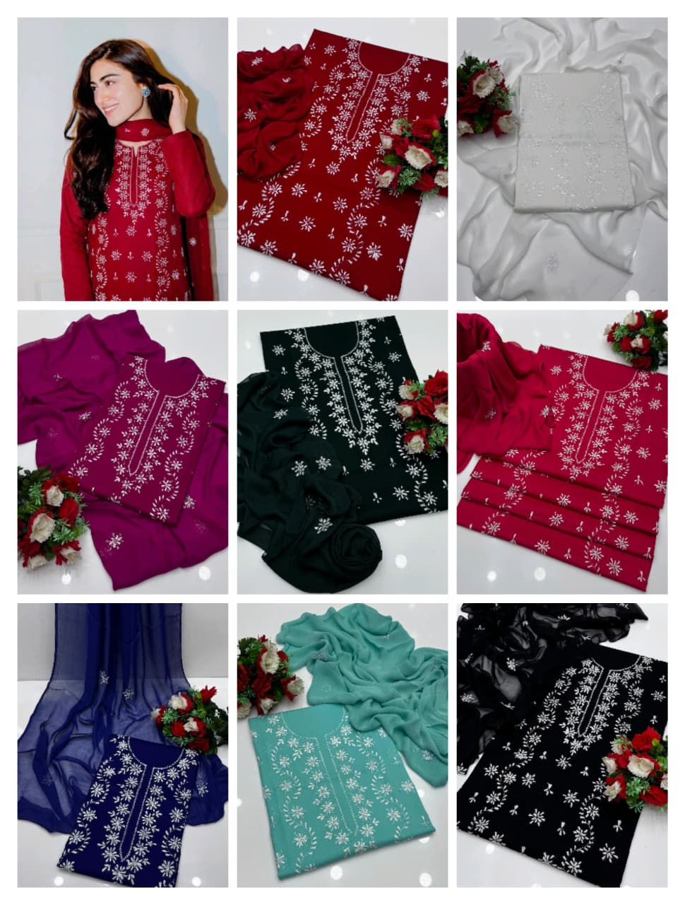 SUNDRI handmade multani embroidry dress