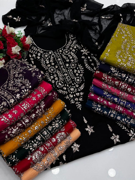 lawn multani embroidry hand made dress