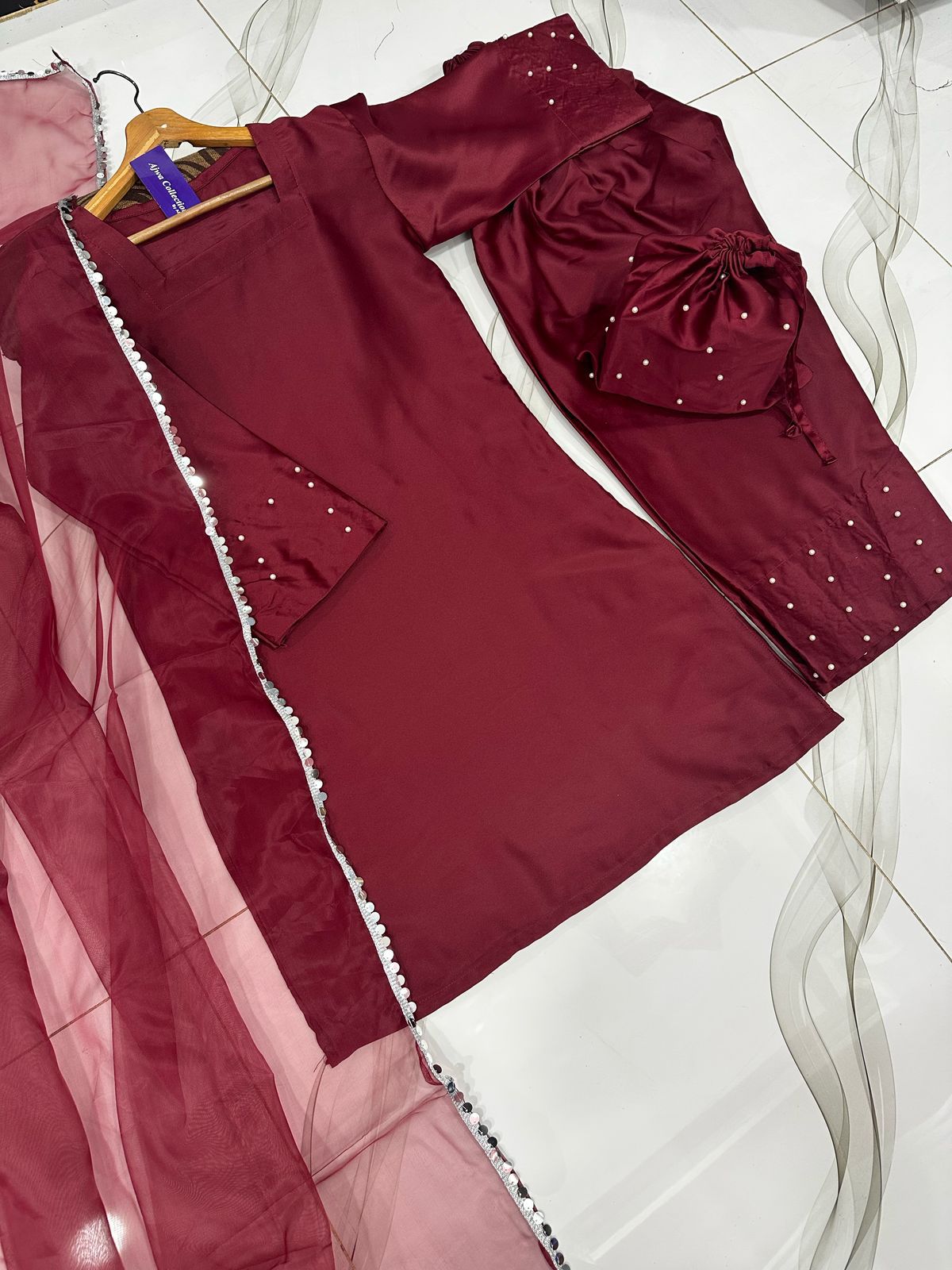 Farshi Shalwar Kameez With Potli 4Pcs
