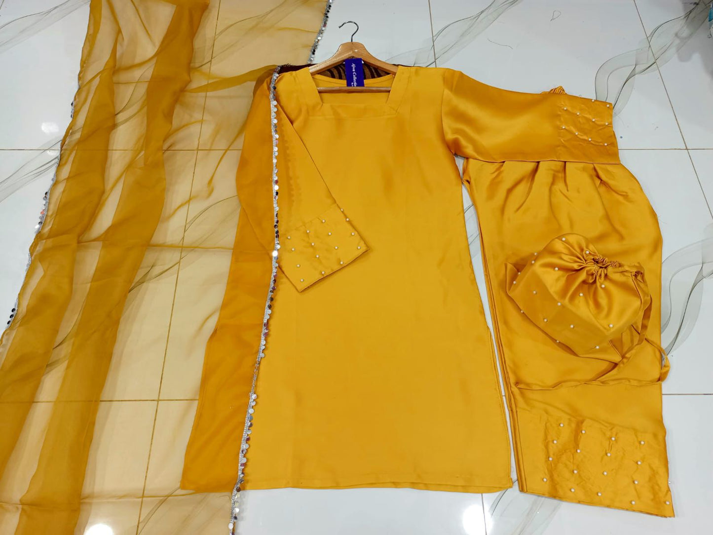 Farshi Shalwar Kameez With Potli 4Pcs