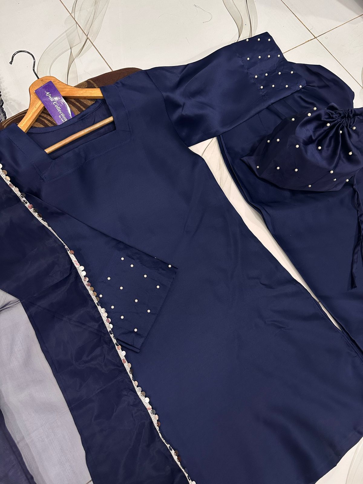 Farshi Shalwar Kameez With Potli 4Pcs