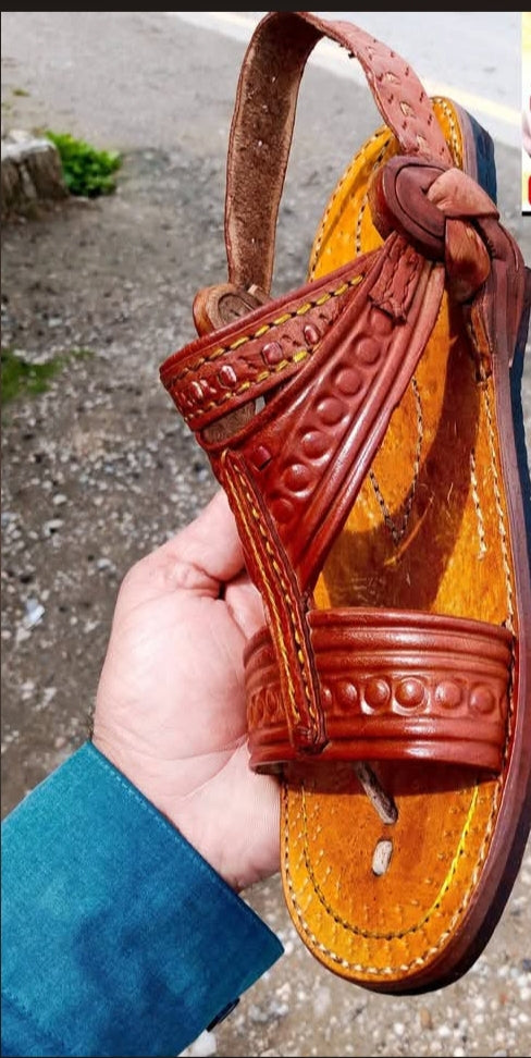 Pure leather Authentic Handcrafted Charsadda Chappal | Pure Leather Traditional Peshawari Footwear