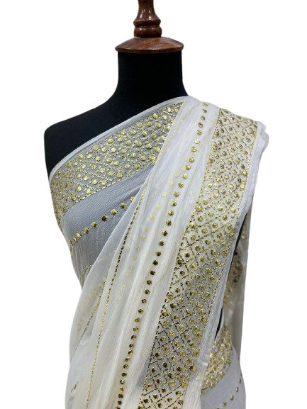 kamdani saree dyeable