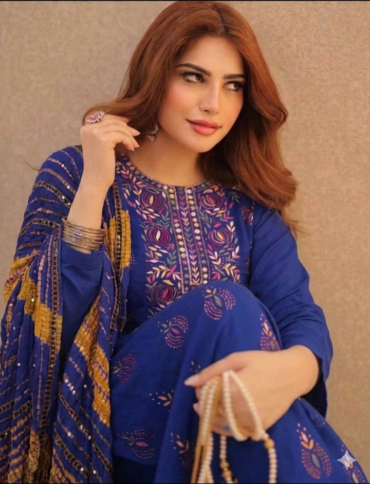 lawn hand made 3 pcs dress in multi color or in singal color