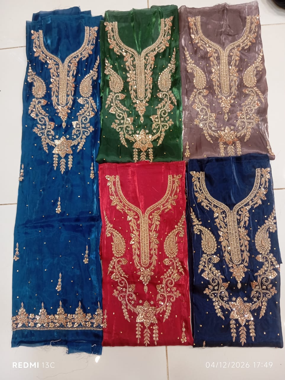 Pure Silk, Kora Dabka Work, Hand-embroidery, 3-Piece Suit